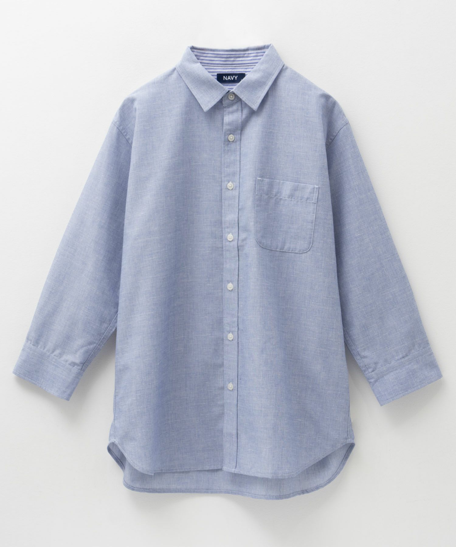 NAVY COOLMAX リネン七分袖シャツ メンズ商品画像-31