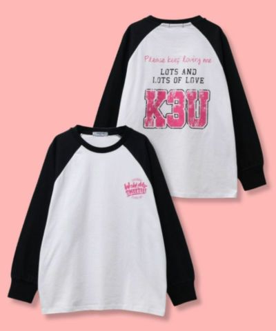 T-GRAPHICS  かすれラグランTシャツ キッズ ネコポス 対応商品