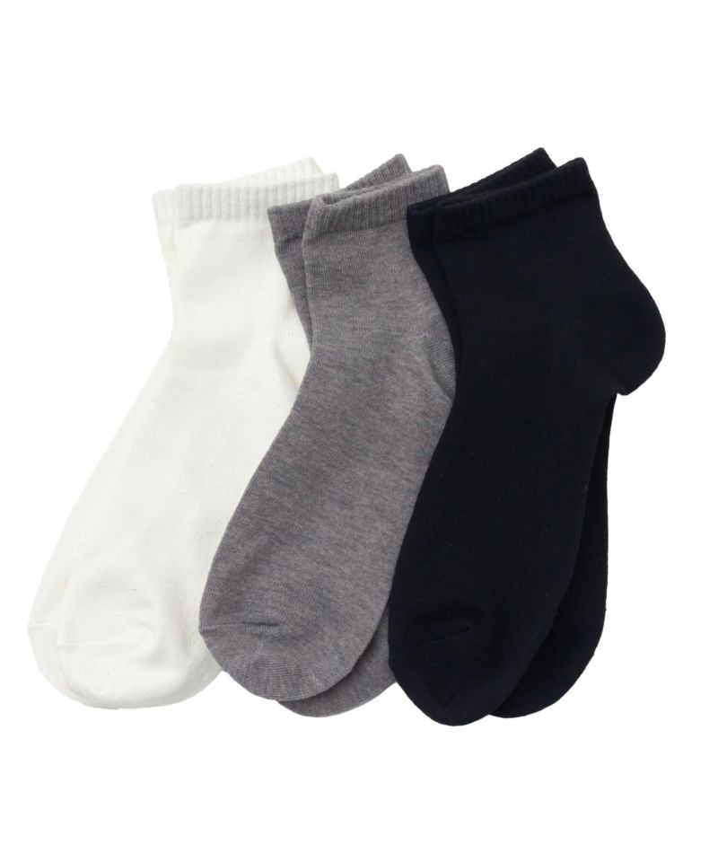 NAVY  クォーターソックス 3足組 メンズ商品画像-1