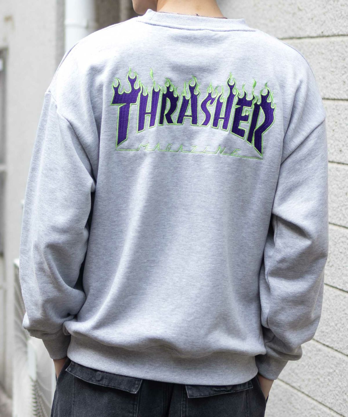 THRASHER フレームロゴクルーネックスウェット メンズ