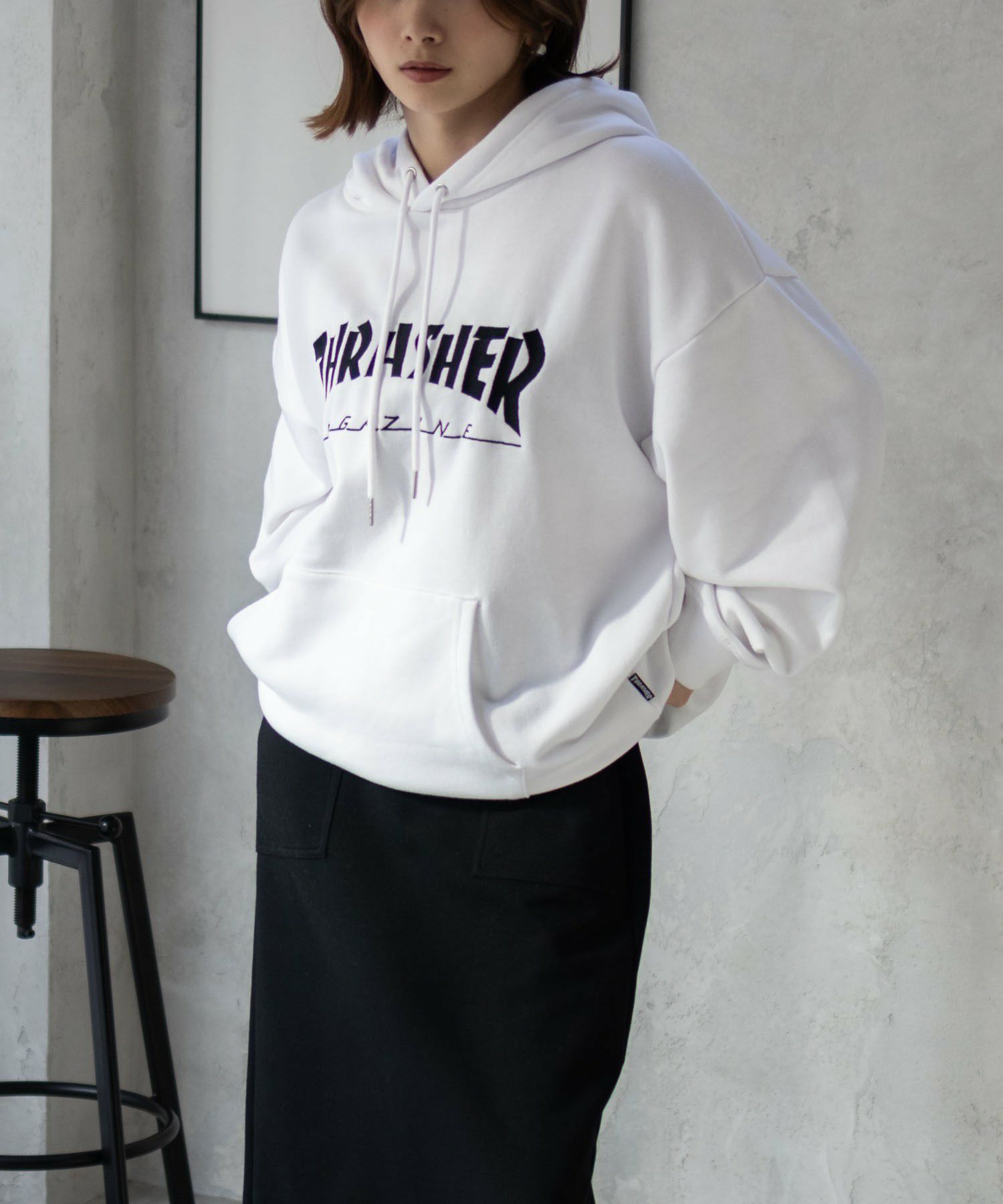 THRASHER スケートロゴフーディー メンズ