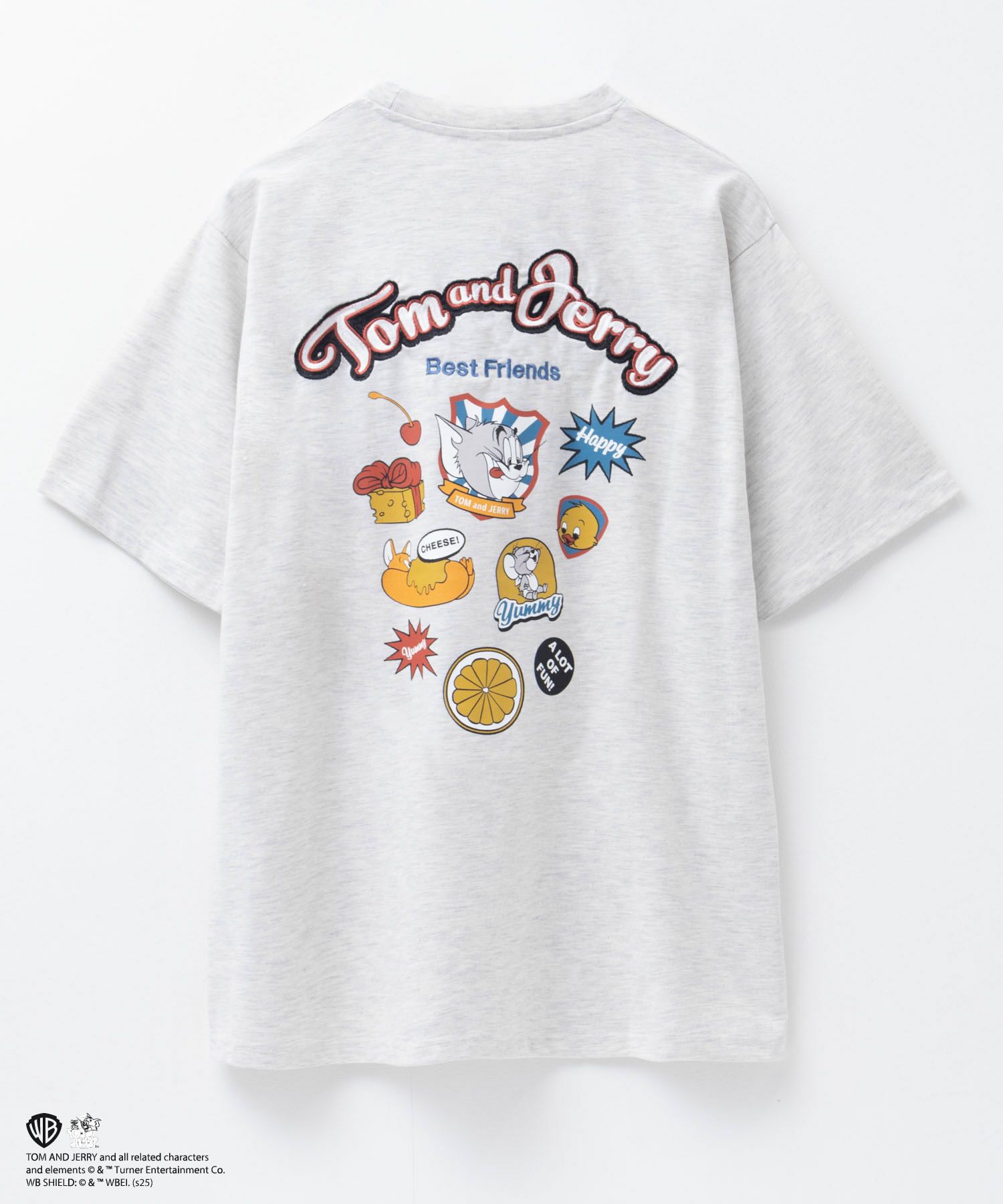 Tom and Jerry ロゴ刺繍プリントTシャツ メンズ ネコポス 対応商品