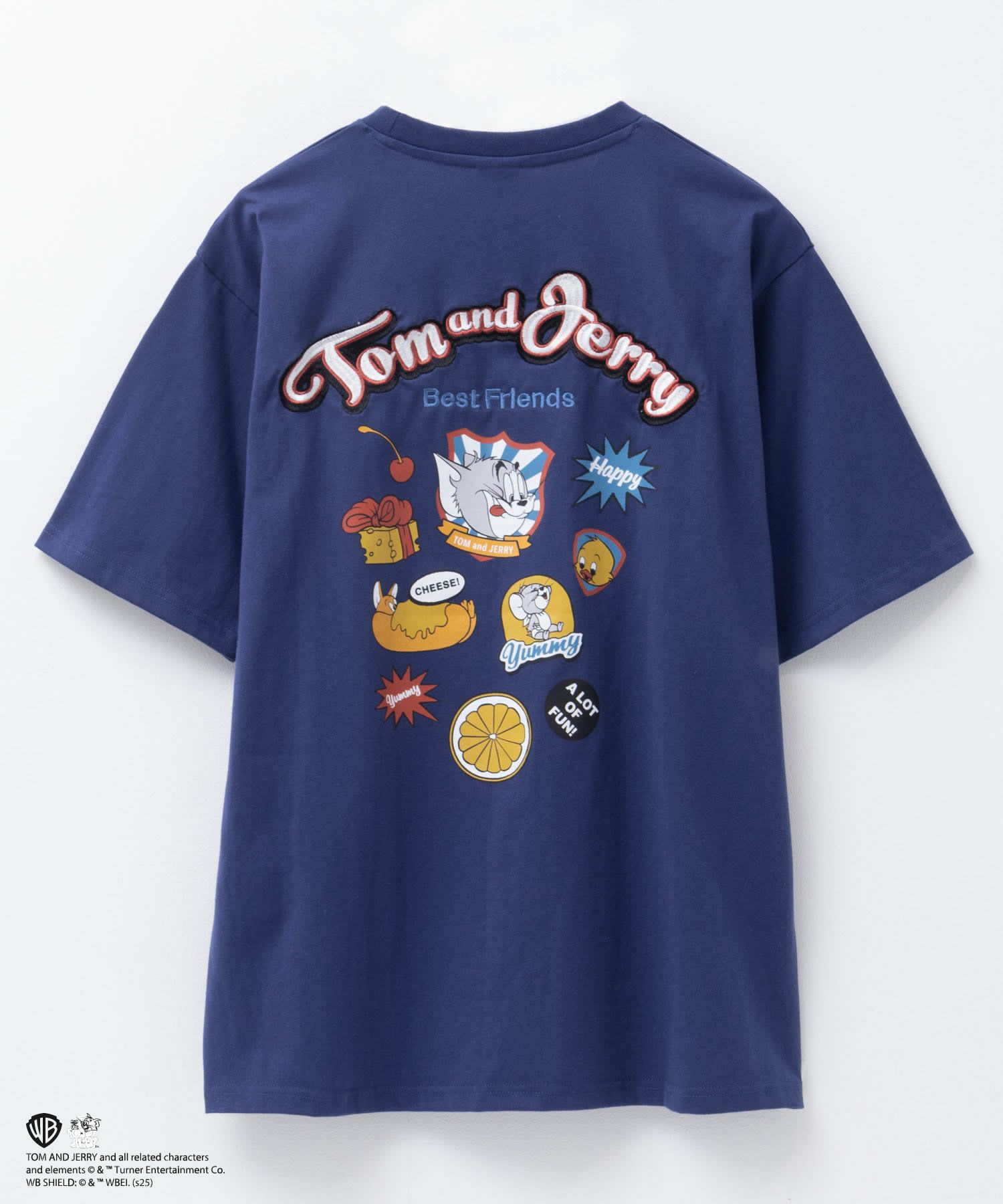 Tom and Jerry ロゴ刺繍プリントTシャツ メンズ メール便 対応商品商品画像-6