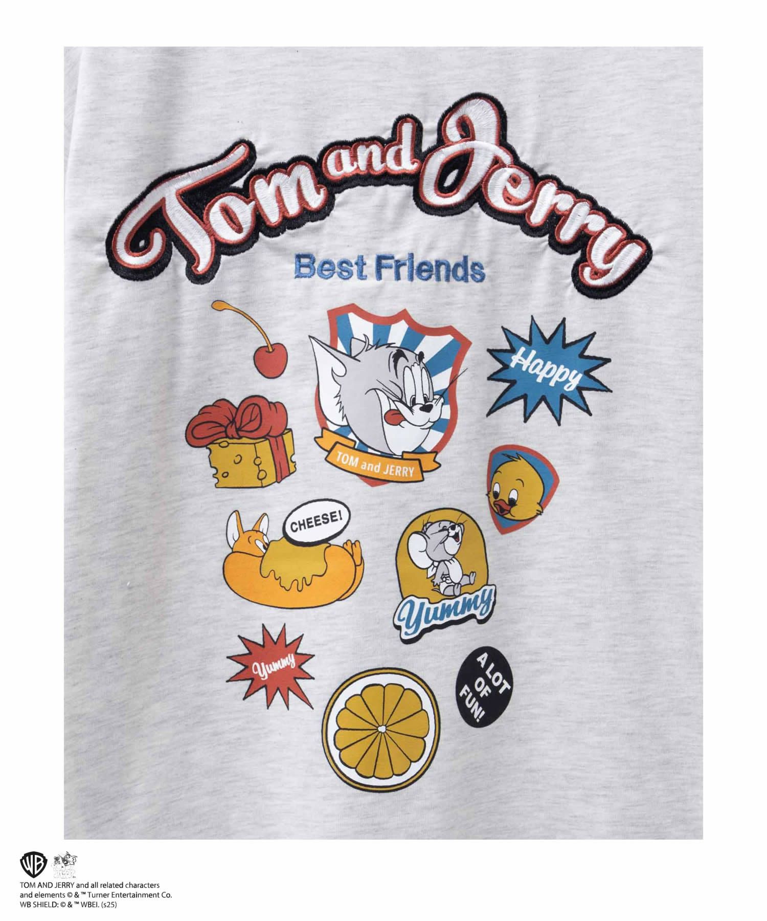 Tom and Jerry ロゴ刺繍プリントTシャツ メンズ ネコポス 対応商品