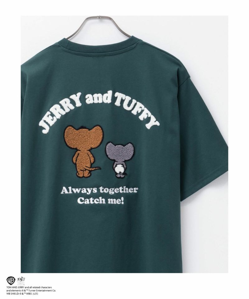 Tom and Jerry ジェリー タフィー サガラ刺繍Tシャツ メンズ ネコポス 対応商品商品画像-2