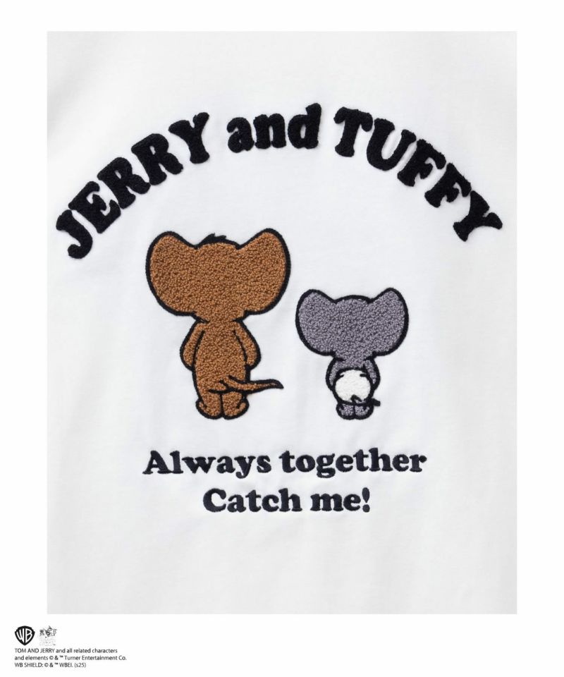 Tom and Jerry ジェリー タフィー サガラ刺繍Tシャツ メンズ