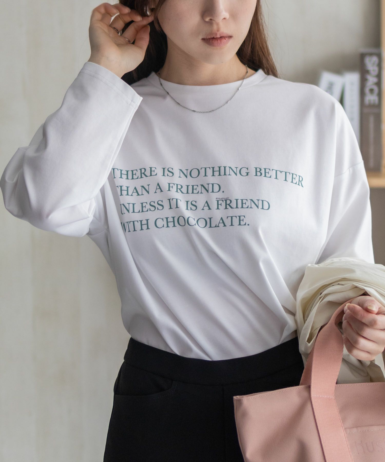 HusHusH プリント長袖Tシャツ レディース ネコポス 対応商品
