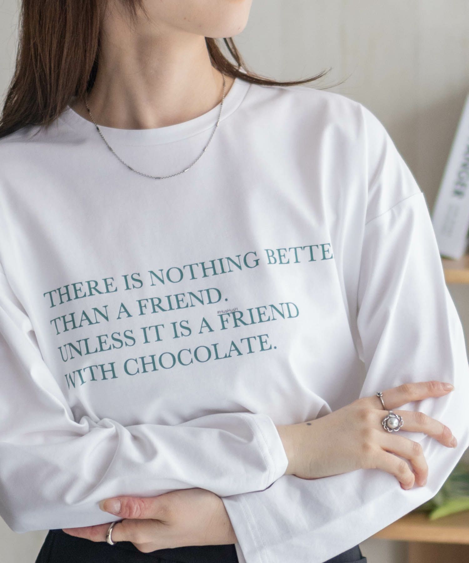 HusHusH  プリント長袖Tシャツ レディース メール便 対応商品商品画像-10