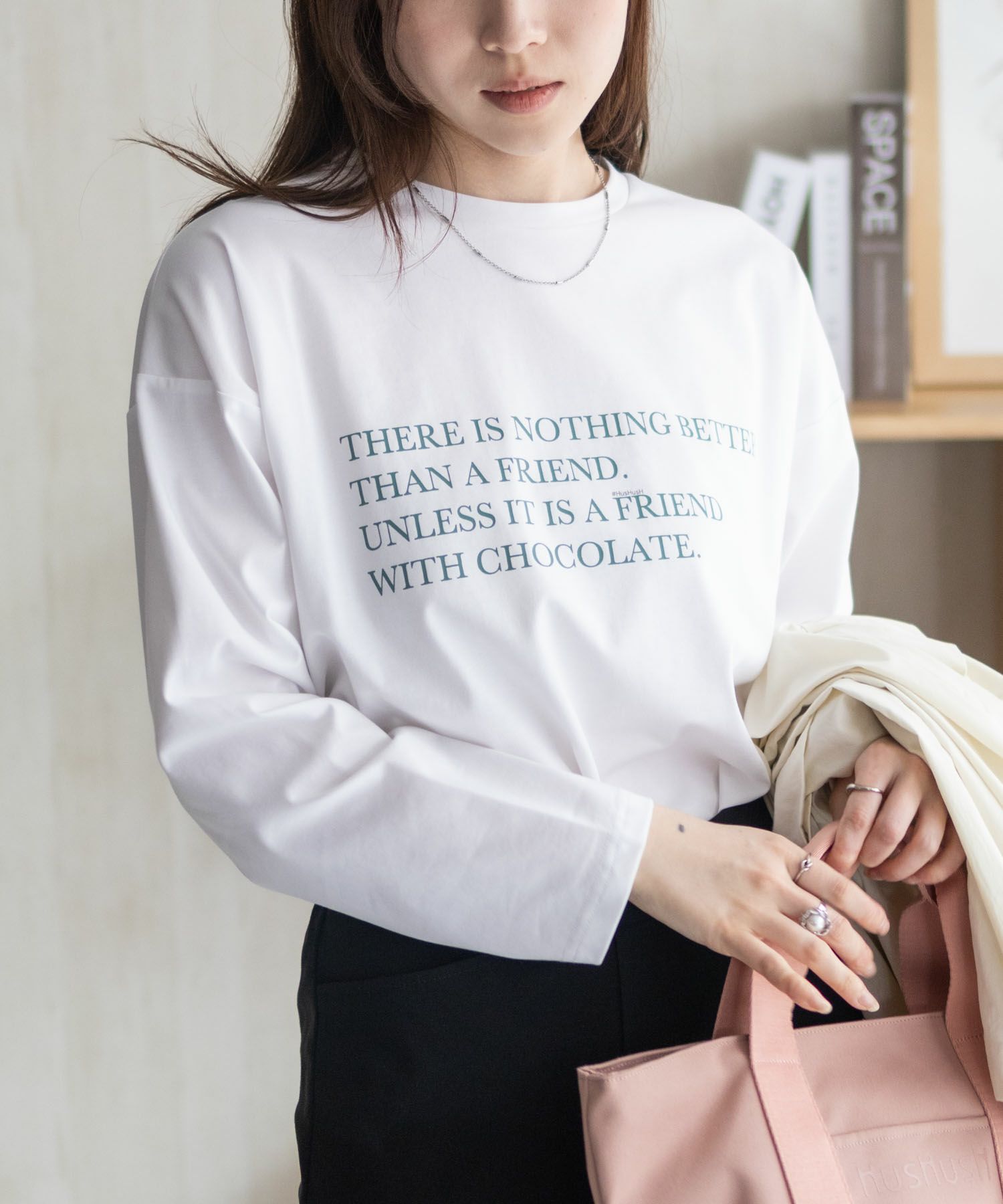 HusHusH プリント長袖Tシャツ レディース メール便 対応商品商品画像-11