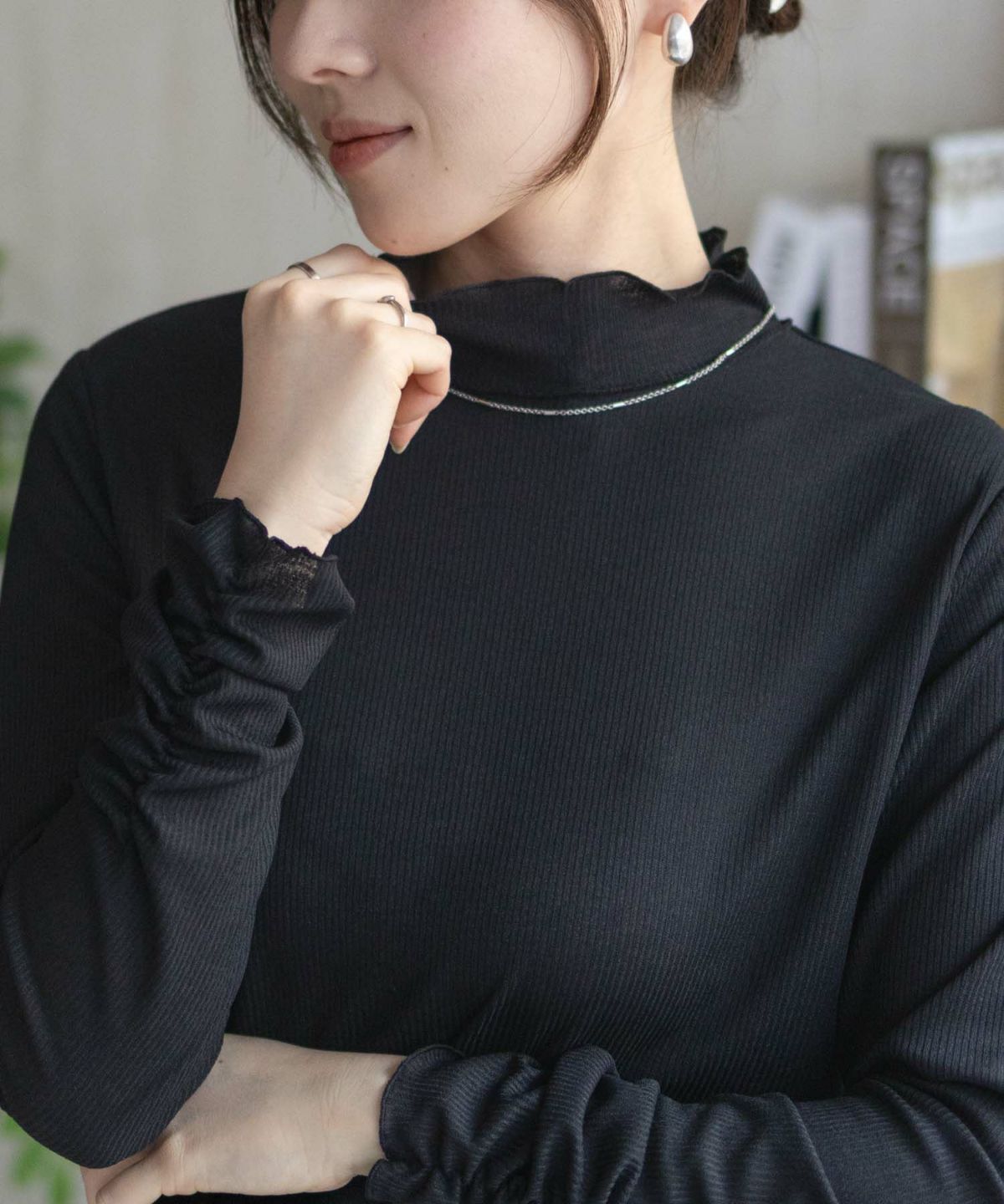 nAvy シアーリブハイネック レディース ネコポス 対応商品