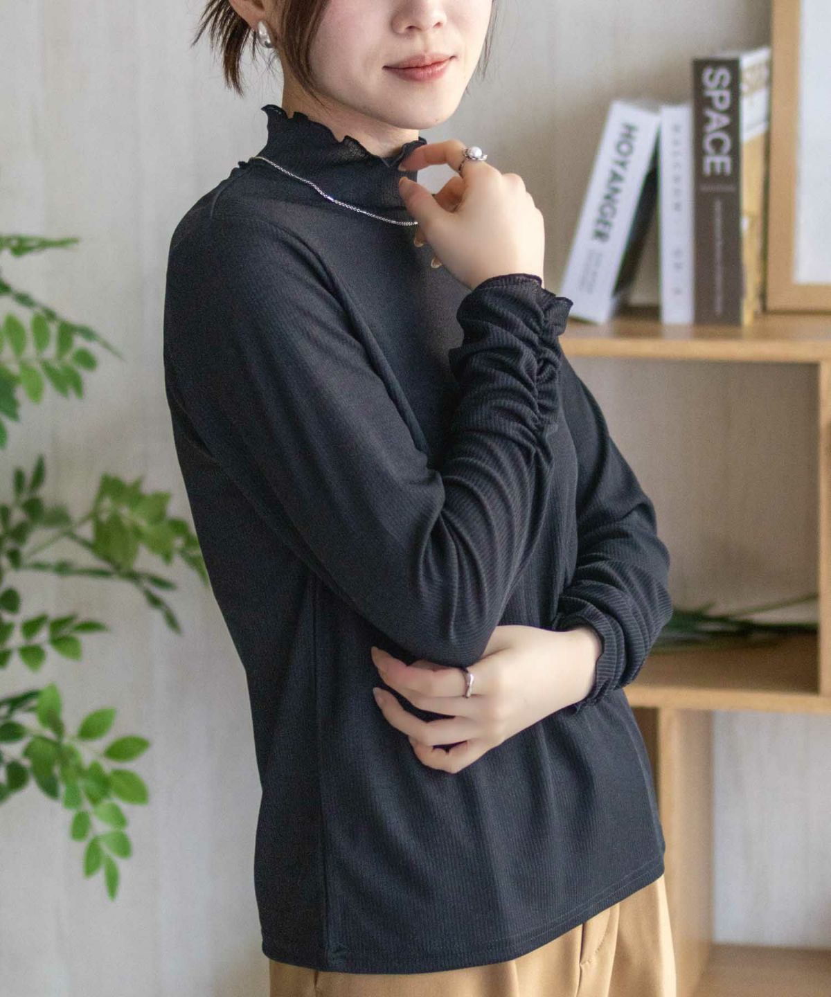 nAvy シアーリブハイネック レディース ネコポス 対応商品