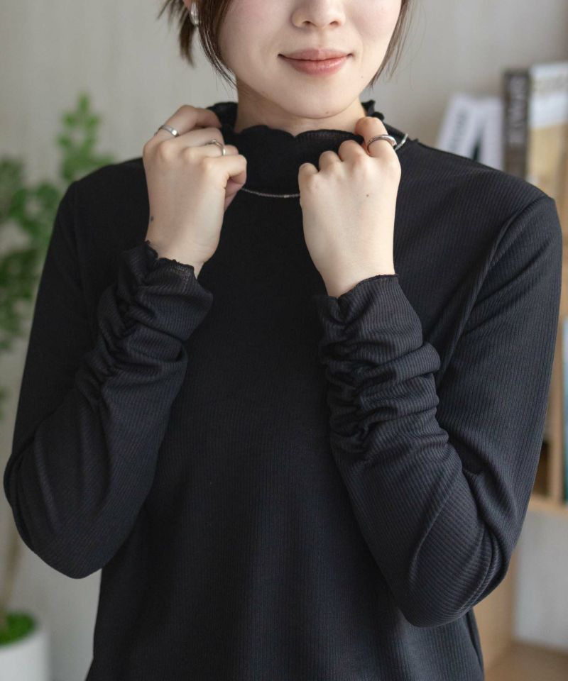 nAvy  シアーリブハイネック レディース メール便 対応商品商品画像-4