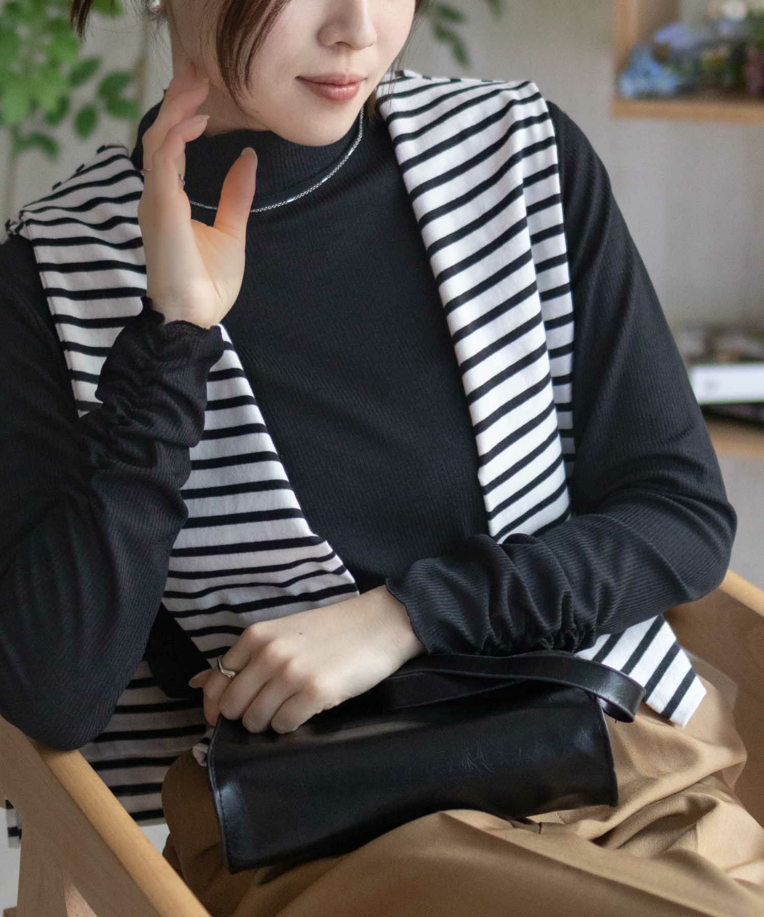 nAvy  シアーリブハイネック レディース メール便 対応商品商品画像-6