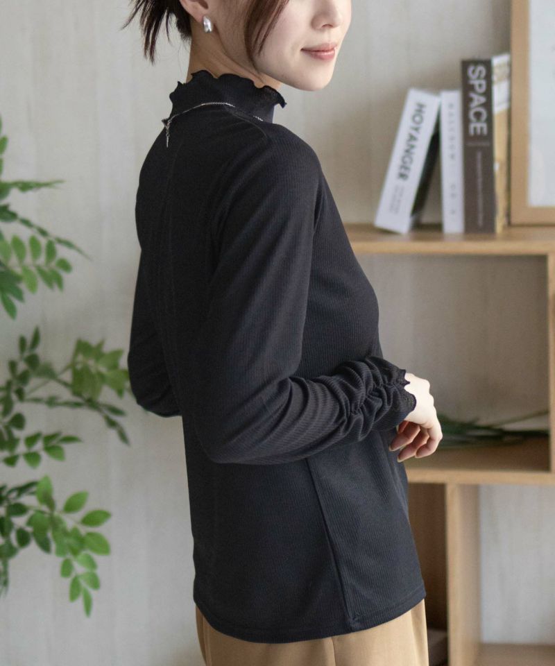 nAvy  シアーリブハイネック レディース メール便 対応商品商品画像-7