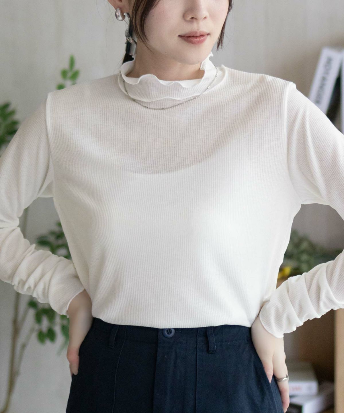 nAvy シアーリブハイネック レディース ネコポス 対応商品