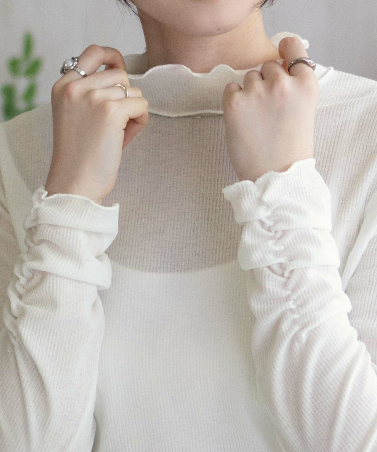 nAvy シアーリブハイネック レディース ネコポス 対応商品