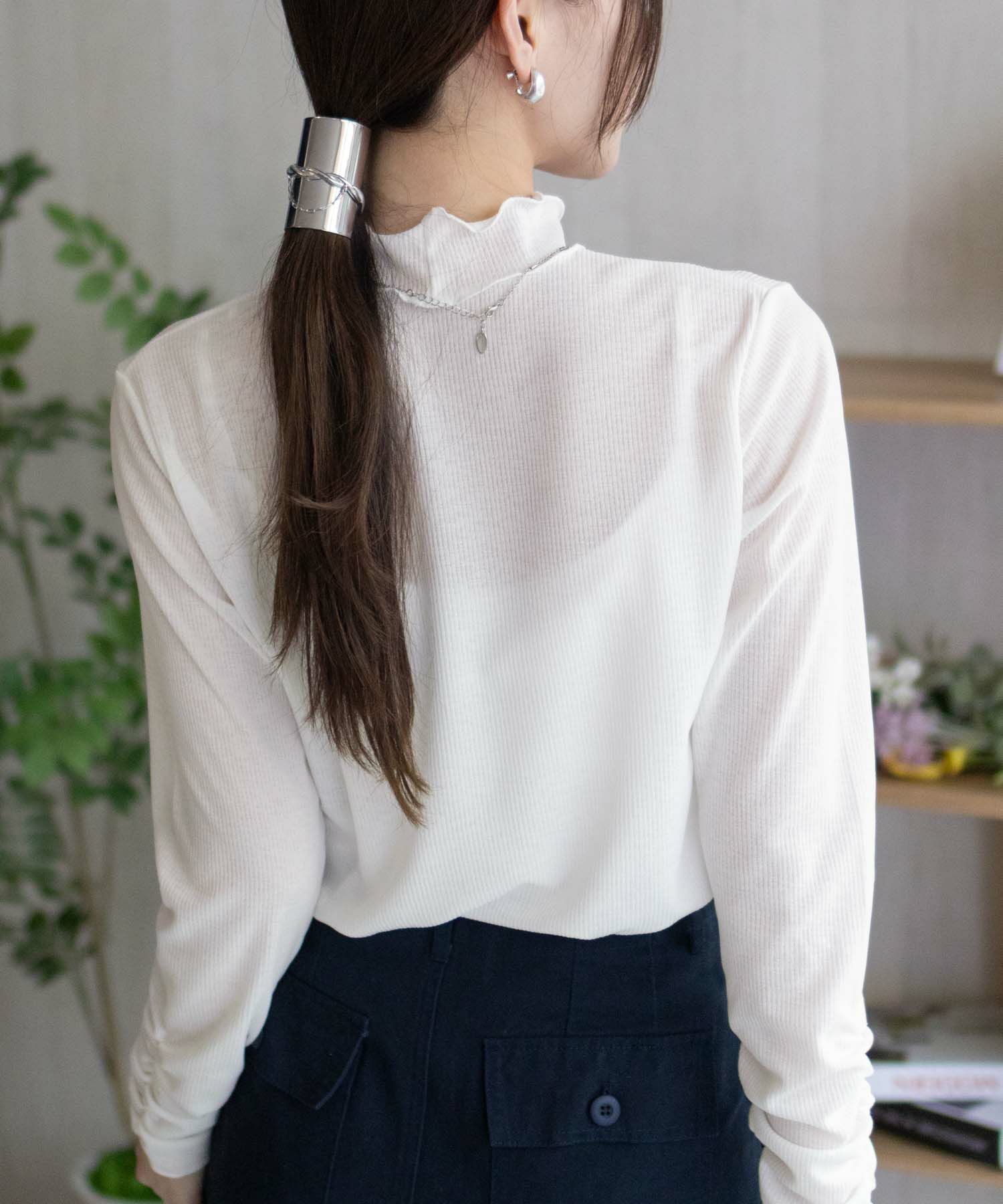 nAvy シアーリブハイネック レディース ネコポス 対応商品