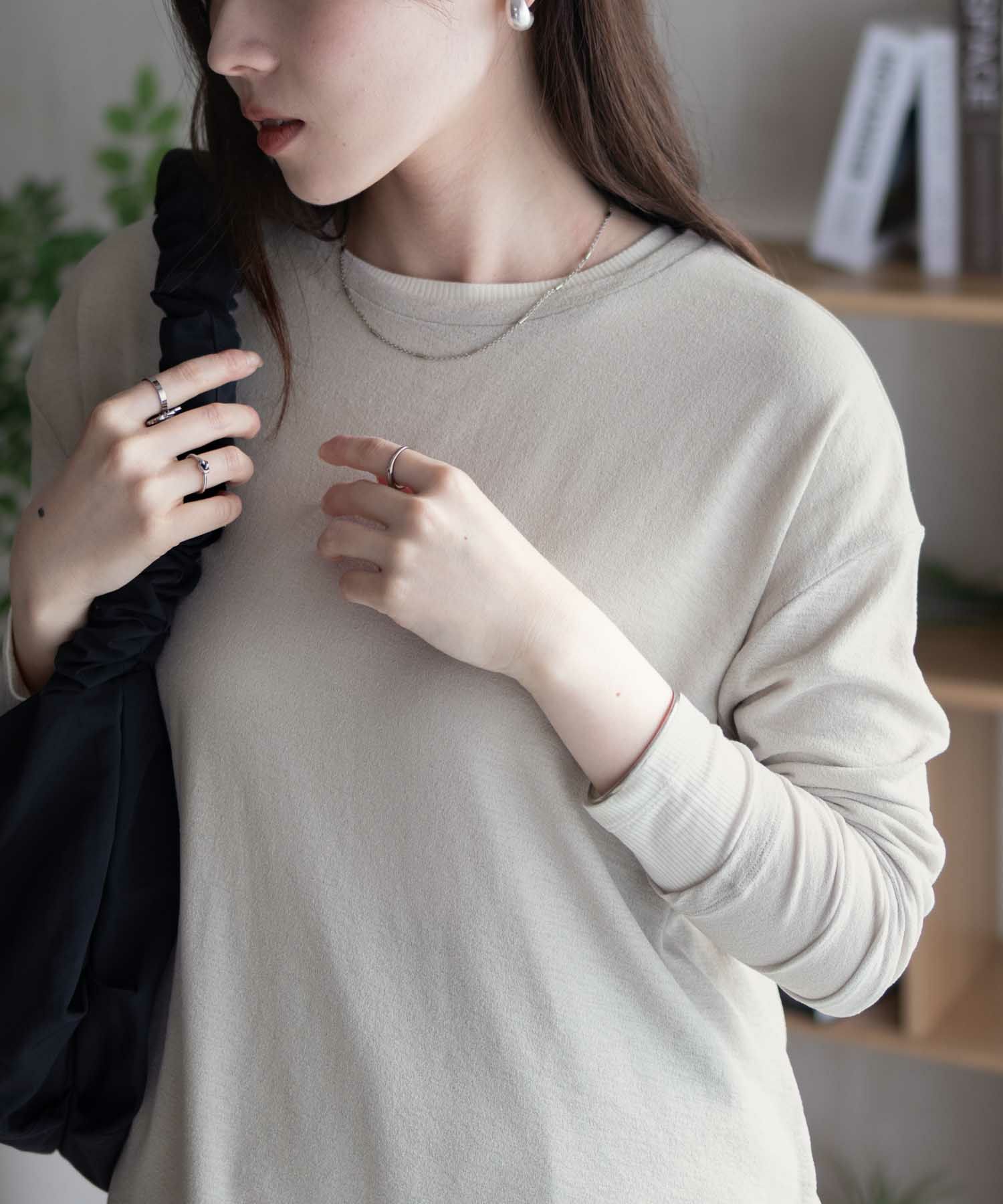HusHusH  アンサンブルロングＴシャツ レディース メール便 対応商品商品サムネイル-1
