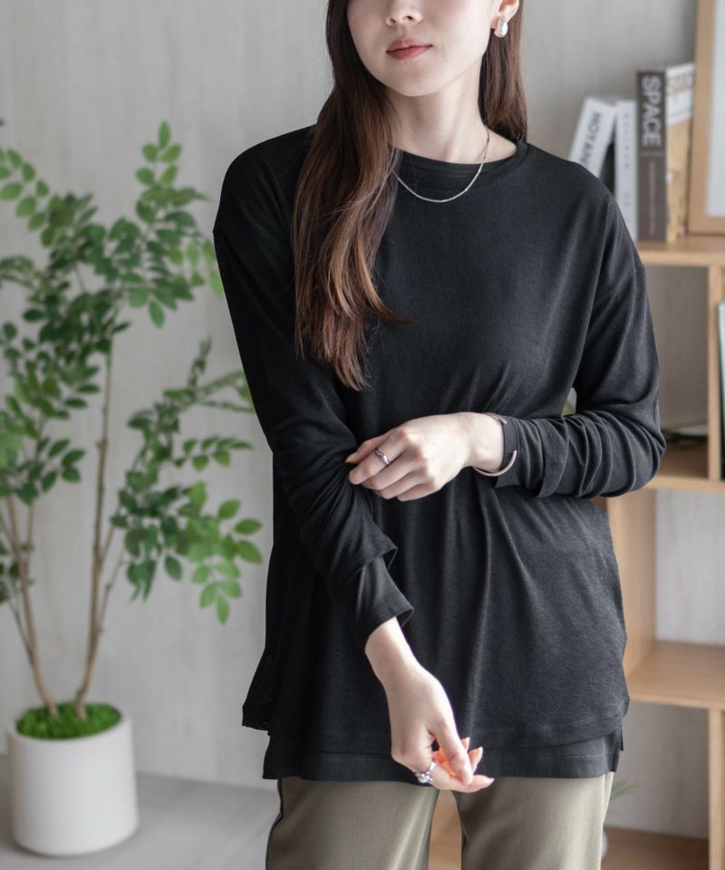 HusHusH  アンサンブルロングＴシャツ レディース メール便 対応商品商品画像-2