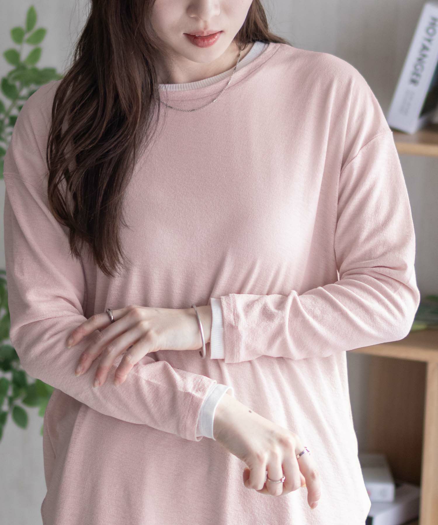 HusHusH  アンサンブルロングＴシャツ レディース メール便 対応商品商品画像-3