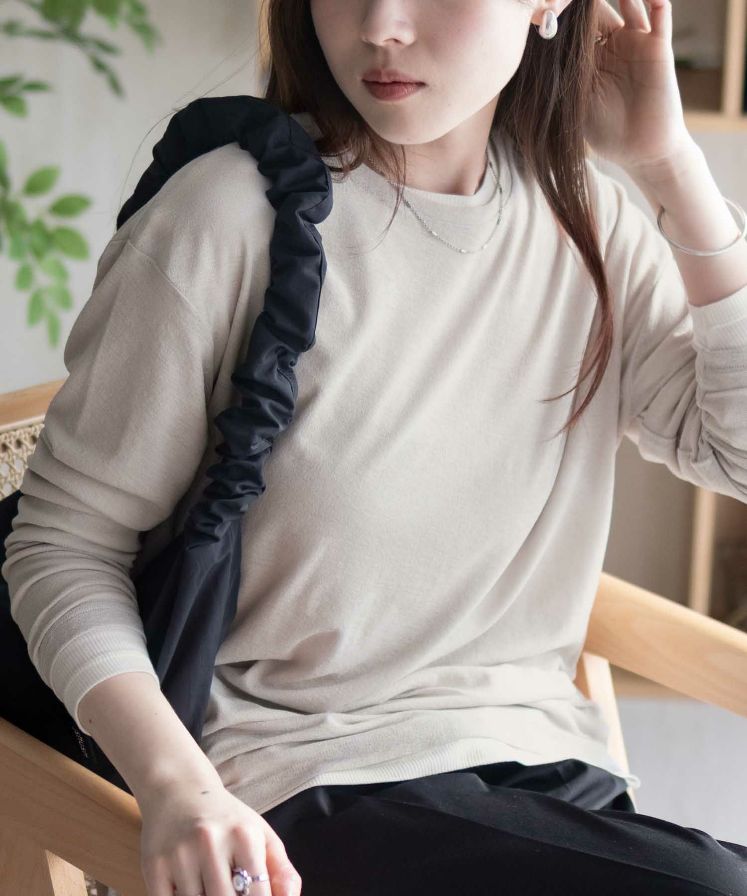 HusHusH  アンサンブルロングＴシャツ レディース メール便 対応商品商品画像-4