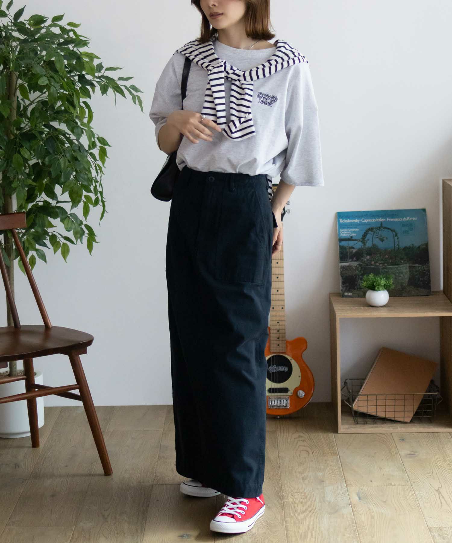 Dickies  配色ステッチ五分袖Tシャツ レディース メール便 対応商品商品サムネイル-13