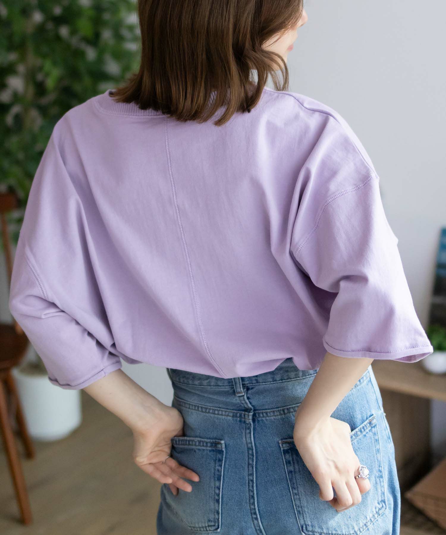 Dickies  配色ステッチ五分袖Tシャツ レディース メール便 対応商品商品画像-15