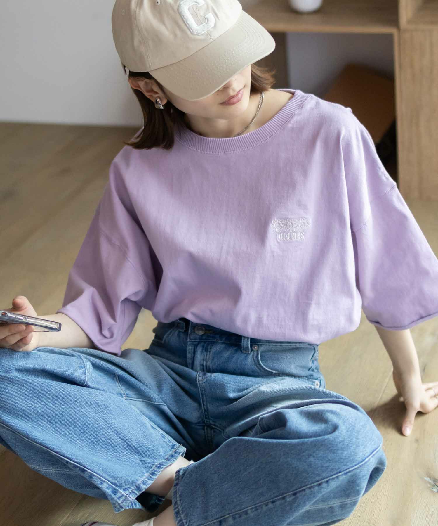 Dickies  配色ステッチ五分袖Tシャツ レディース メール便 対応商品商品サムネイル-16