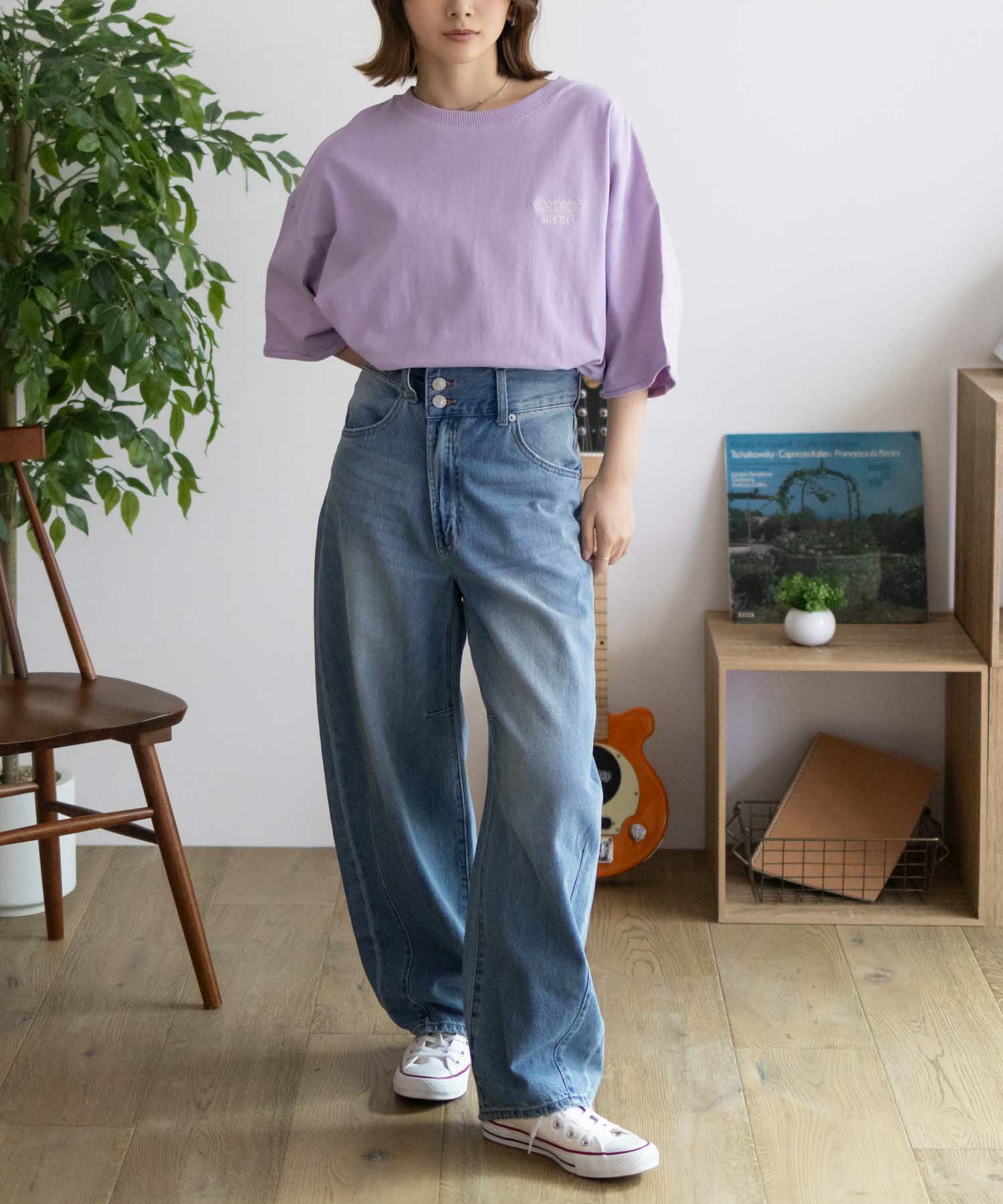 Dickies  配色ステッチ五分袖Tシャツ レディース メール便 対応商品商品画像-17