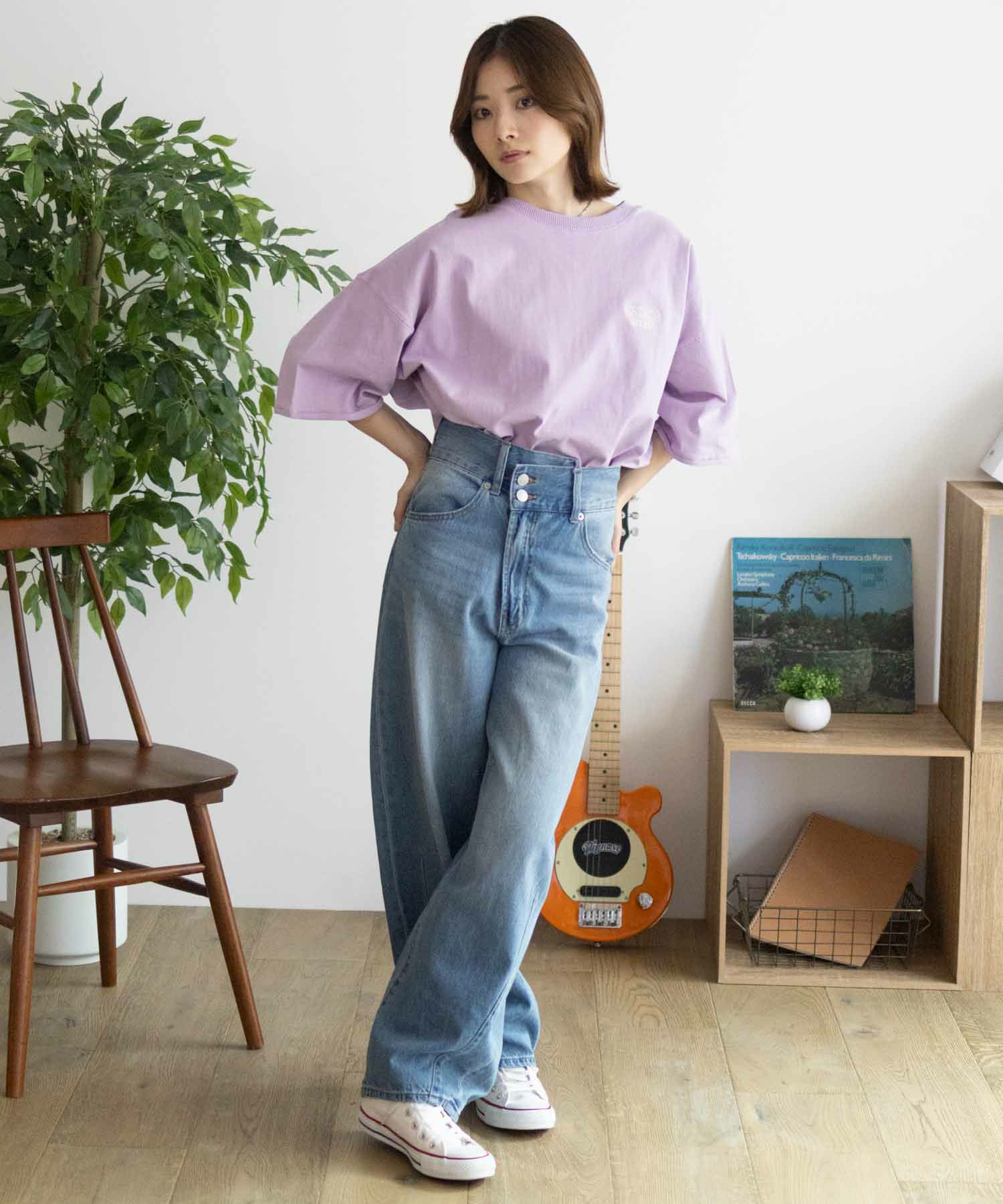 Dickies  配色ステッチ五分袖Tシャツ レディース メール便 対応商品商品画像-28