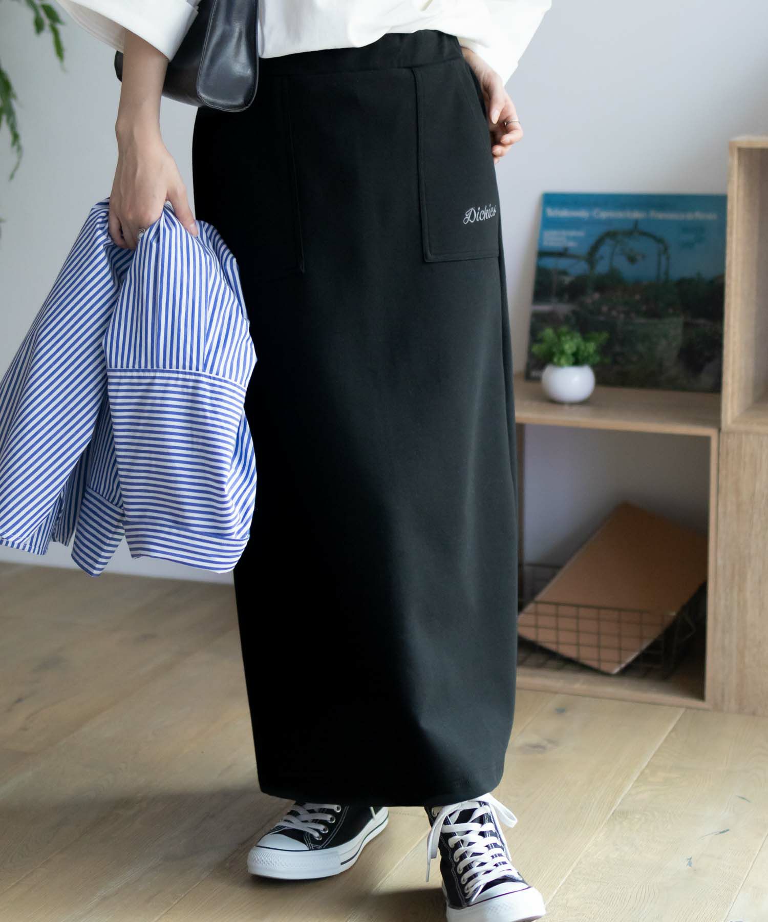 Dickies ポンチ素材 ストレッチスカート レディース