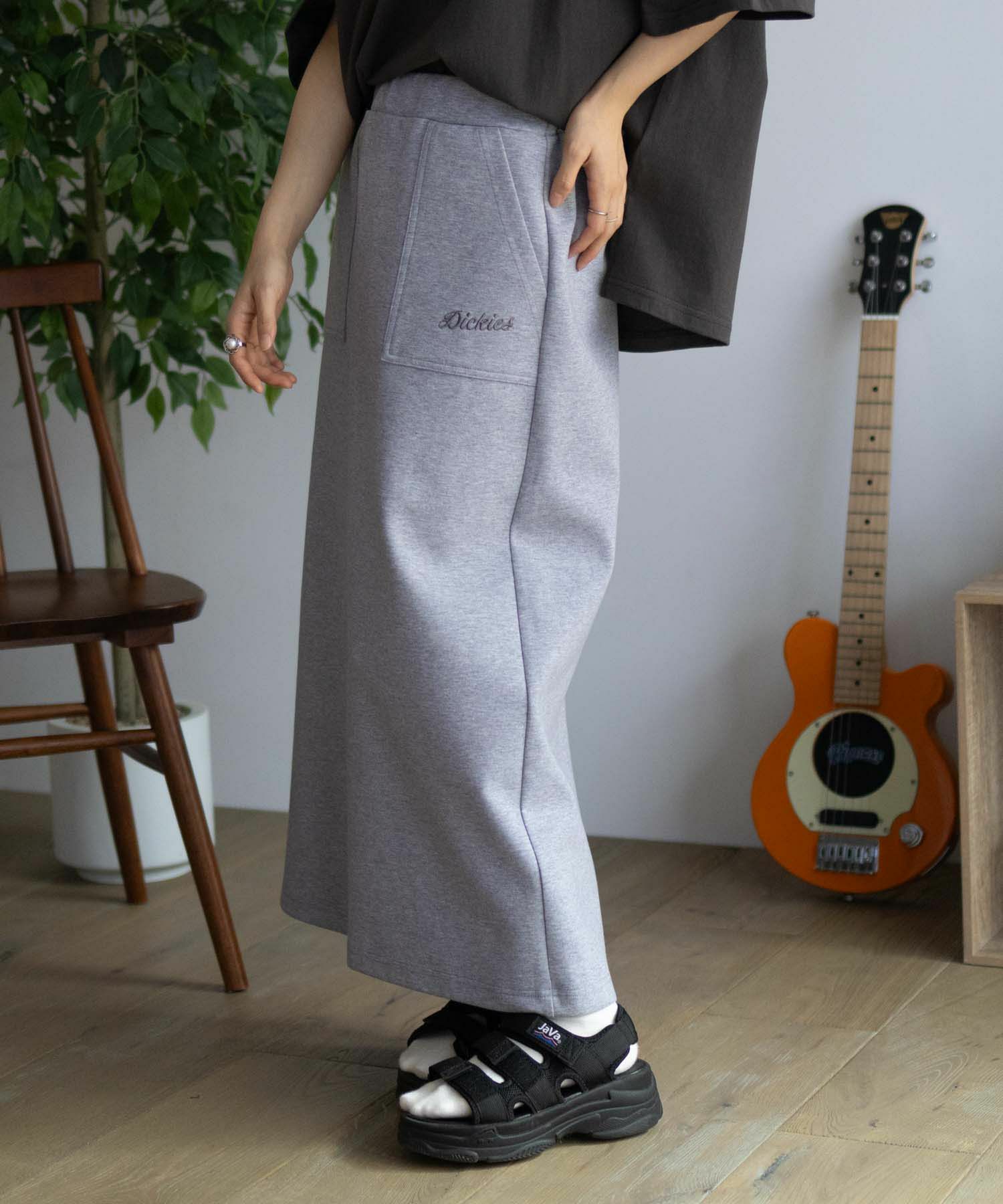 Dickies ポンチ素材 ストレッチスカート レディース