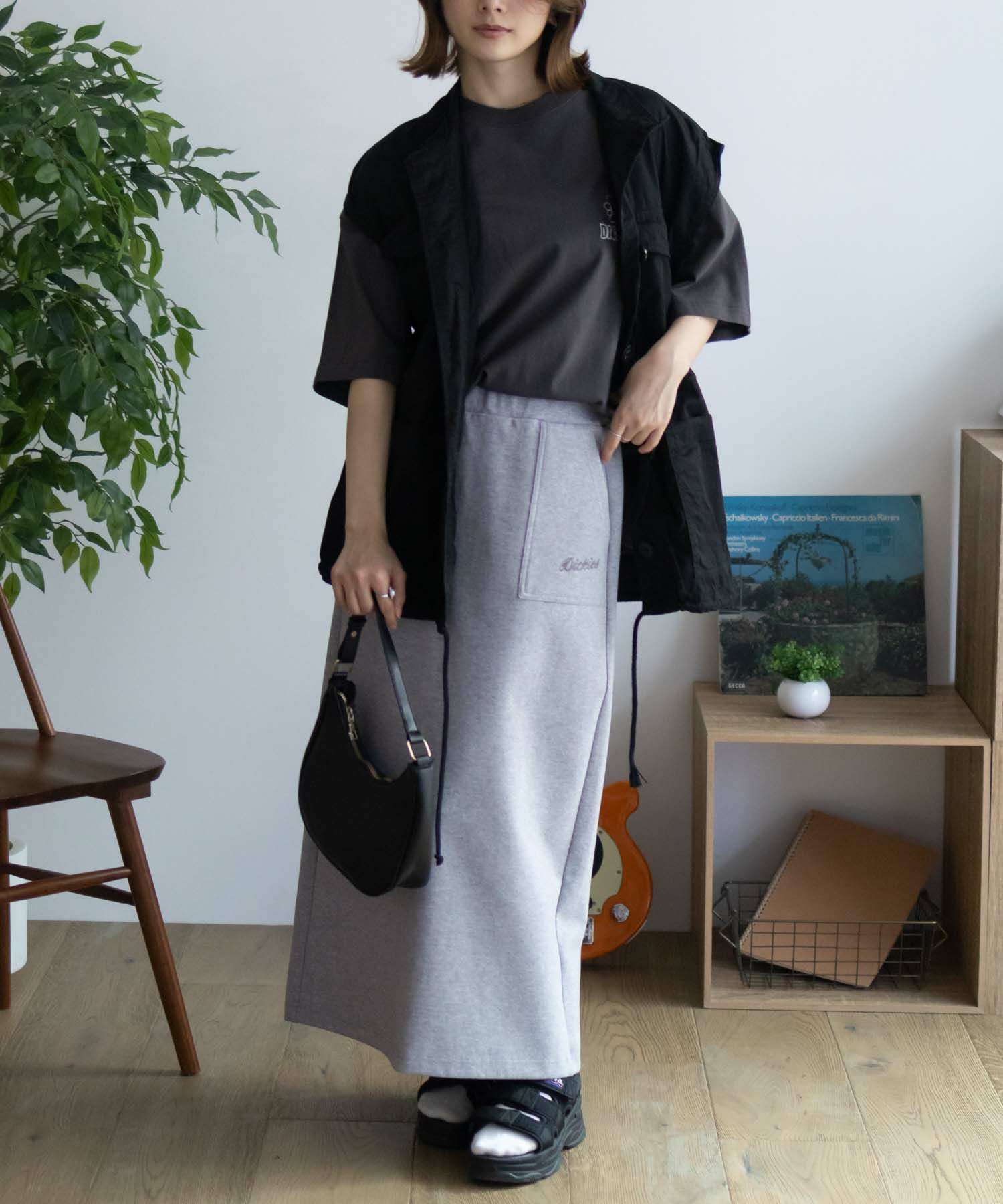 Dickies ポンチ素材 ストレッチスカート レディース