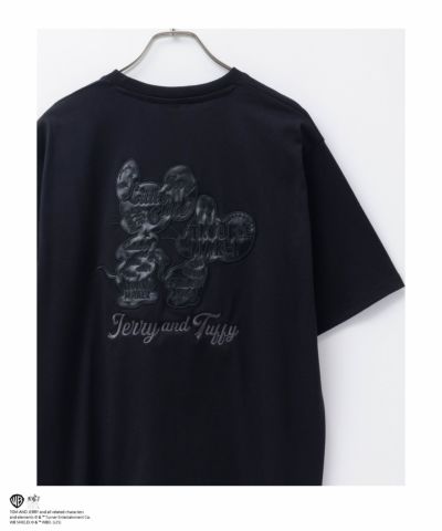 Tom and Jerry 合皮ワッペン半袖Tシャツ メンズ ネコポス 対応商品