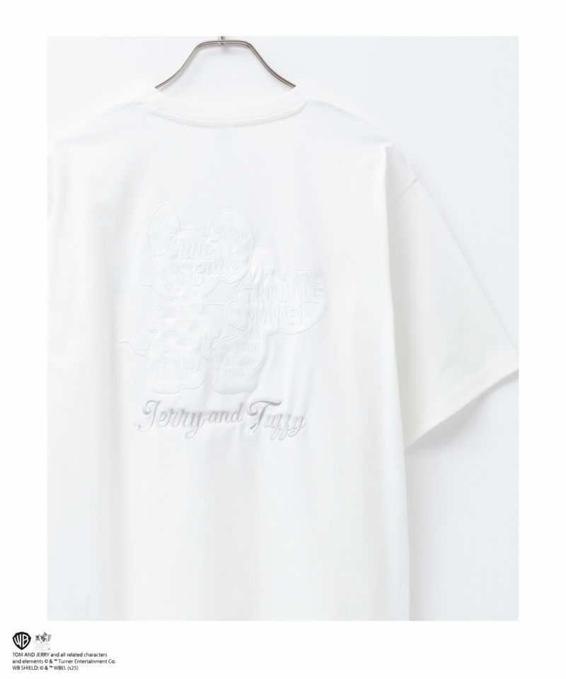 Tom and Jerry 合皮ワッペン半袖Tシャツ メンズ ネコポス 対応商品商品画像-2