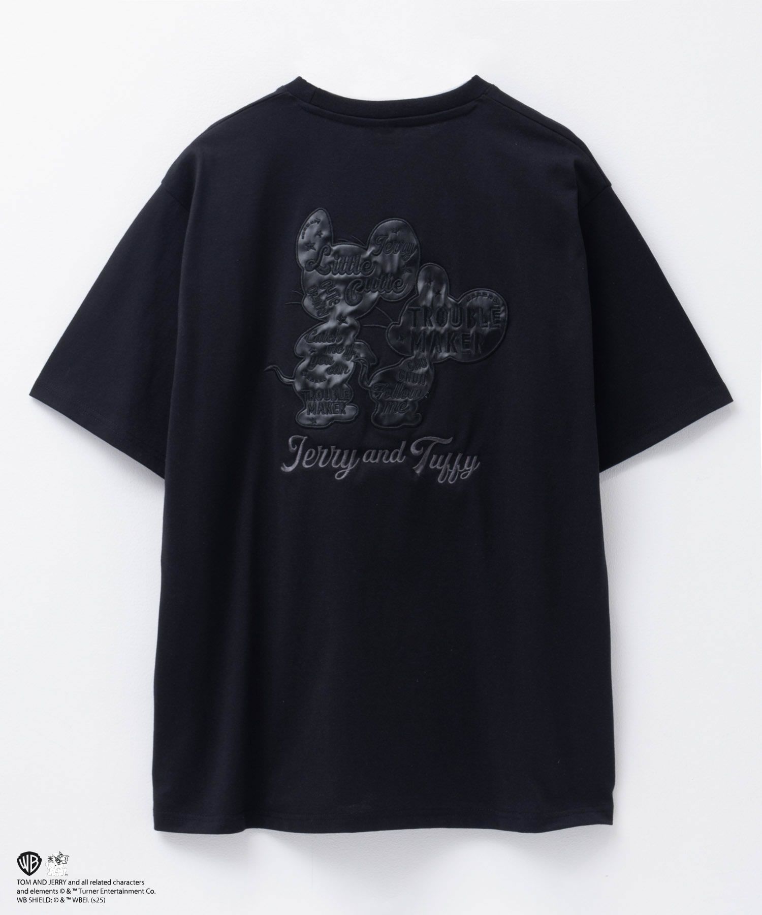 Tom and Jerry 合皮ワッペン半袖Tシャツ メンズ メール便 対応商品商品サムネイル-4