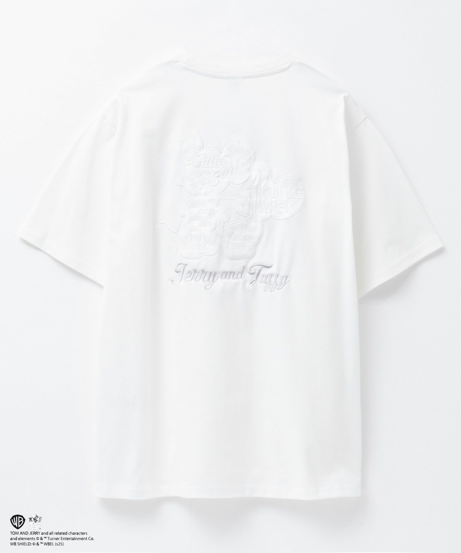 Tom and Jerry 合皮ワッペン半袖Tシャツ メンズ ネコポス 対応商品