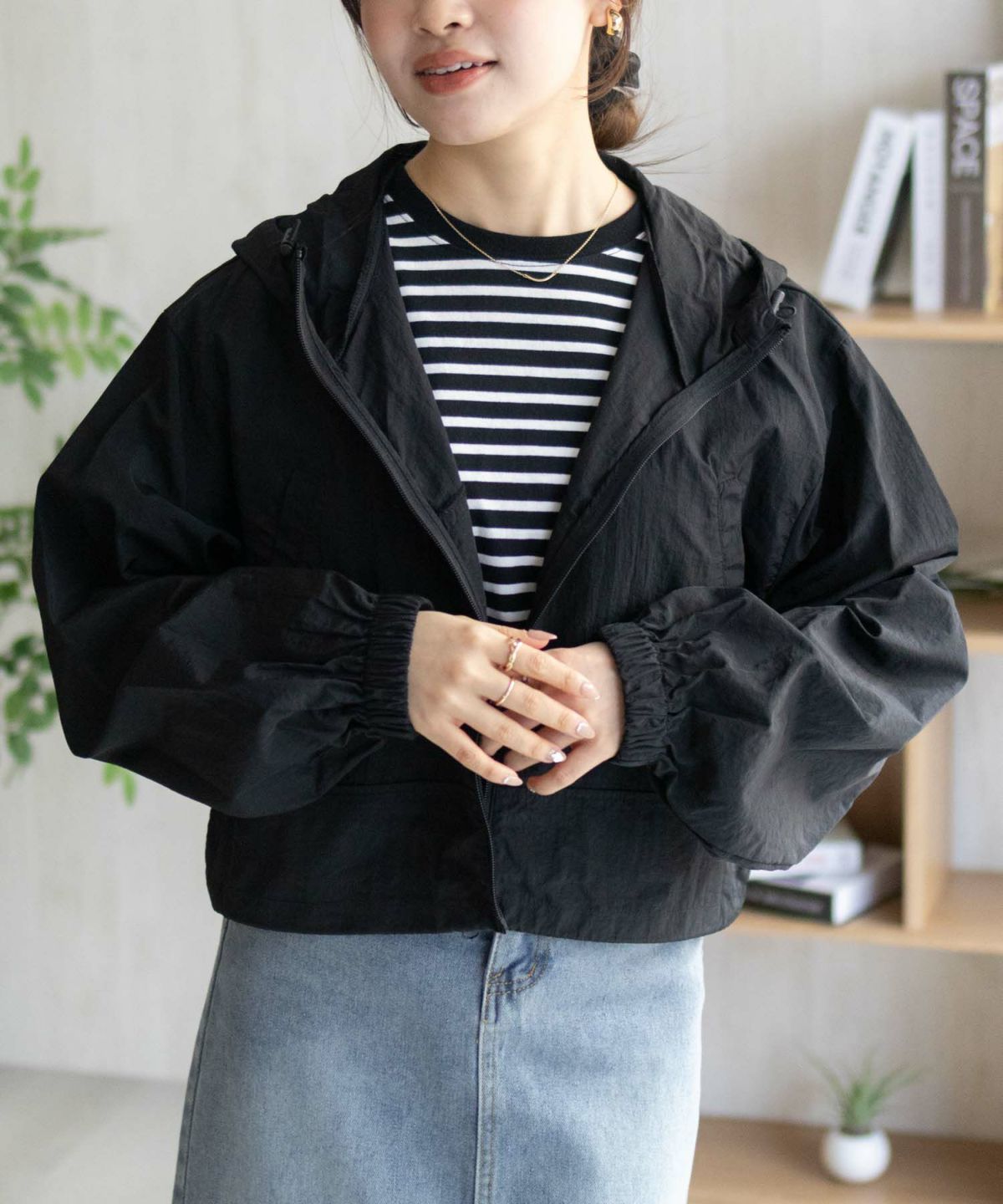 nAvy フードブルゾン レディース