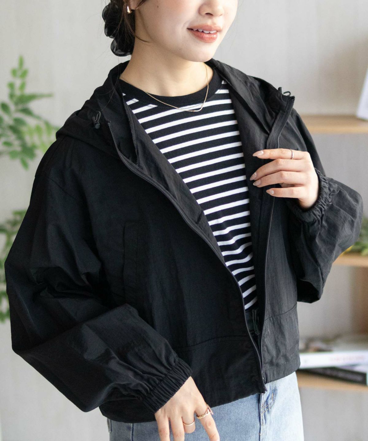 nAvy フードブルゾン レディース