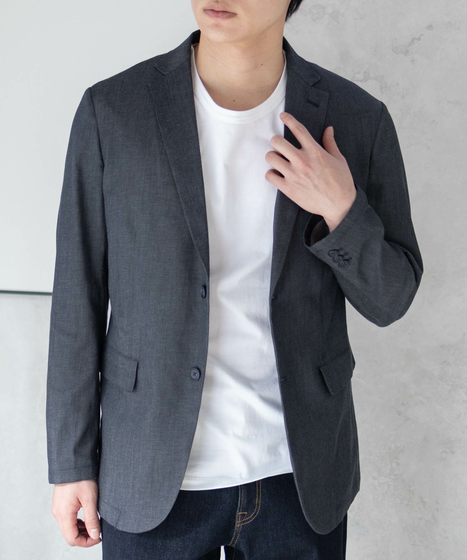 NAVY  デニムライクジャケット メンズ商品画像-3