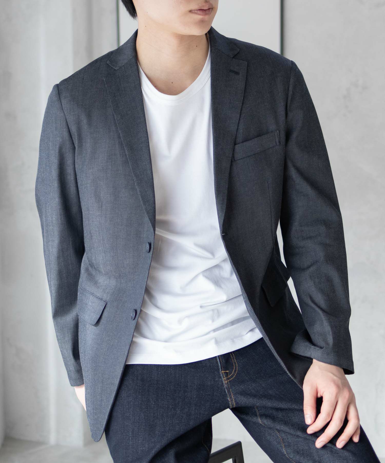 NAVY  デニムライクジャケット メンズ商品サムネイル-5