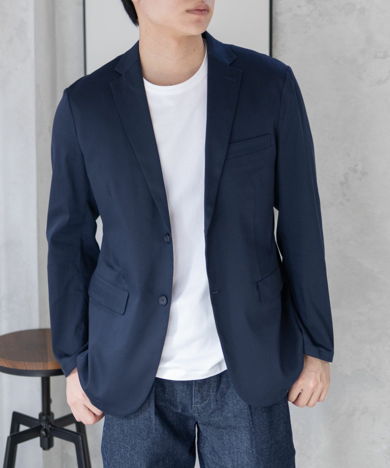 NAVY デニムライクジャケット メンズ