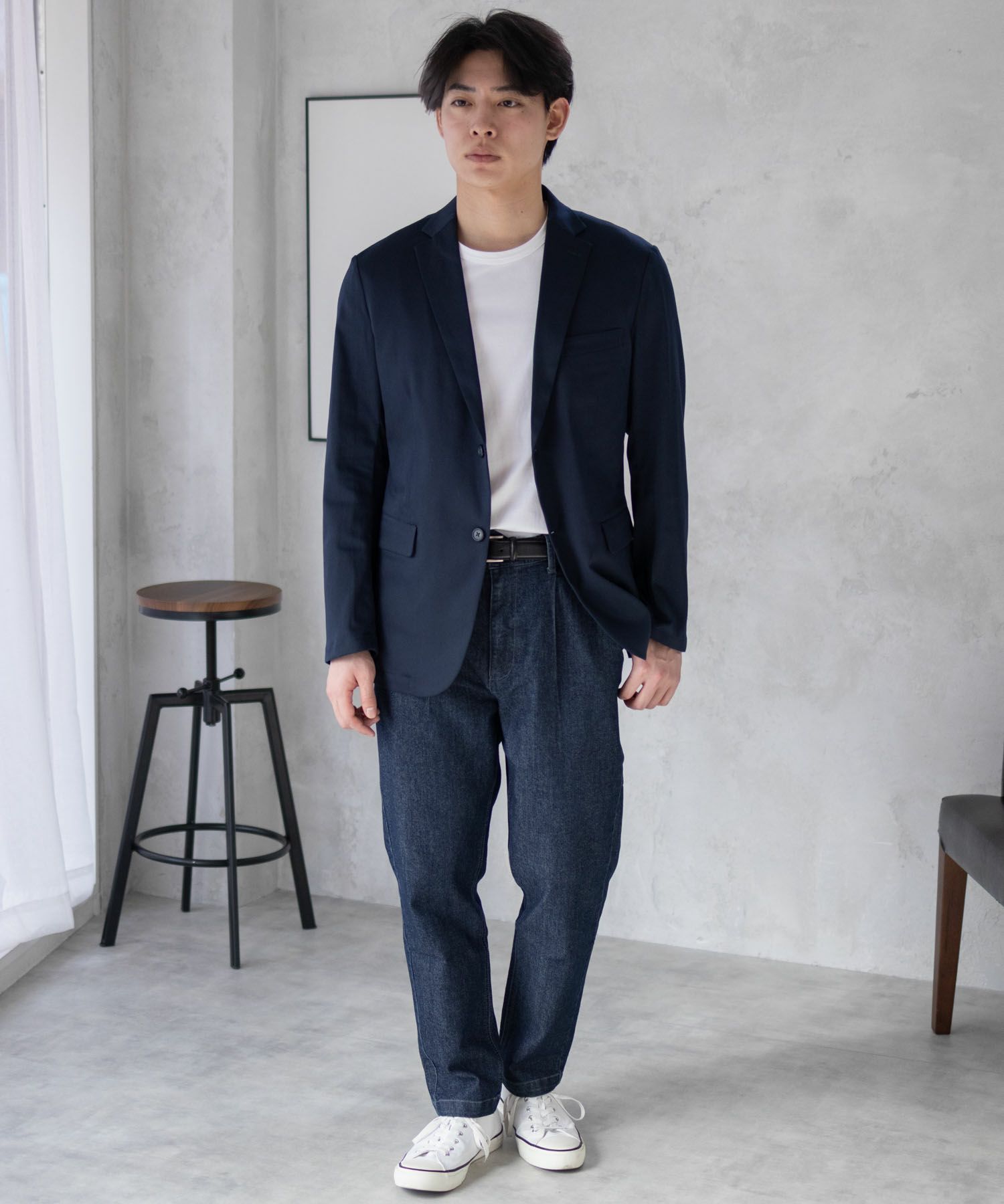 NAVY デニムライクジャケット メンズ