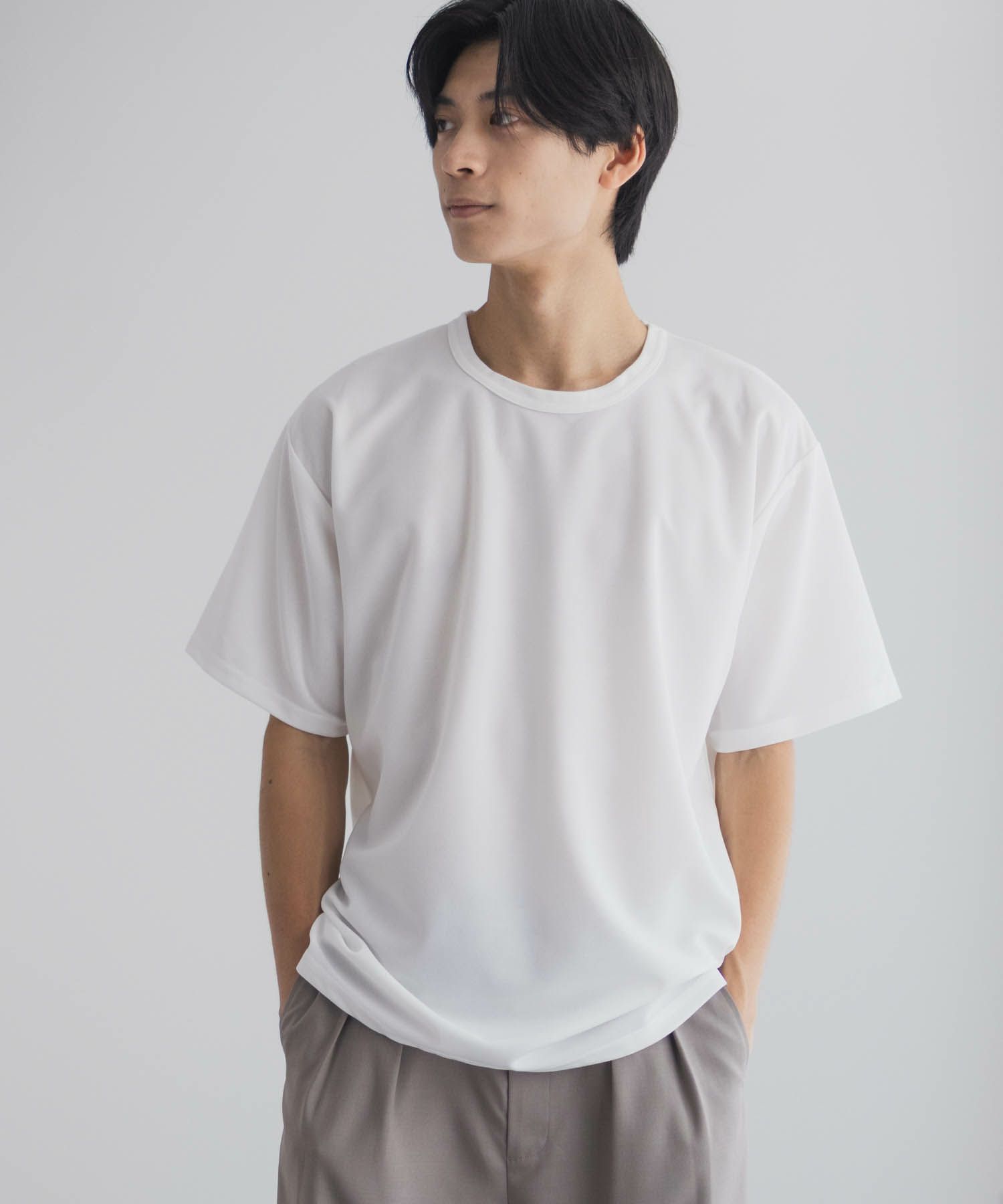 NAVY  ジョーゼットクルーTシャツ メンズ商品画像-1