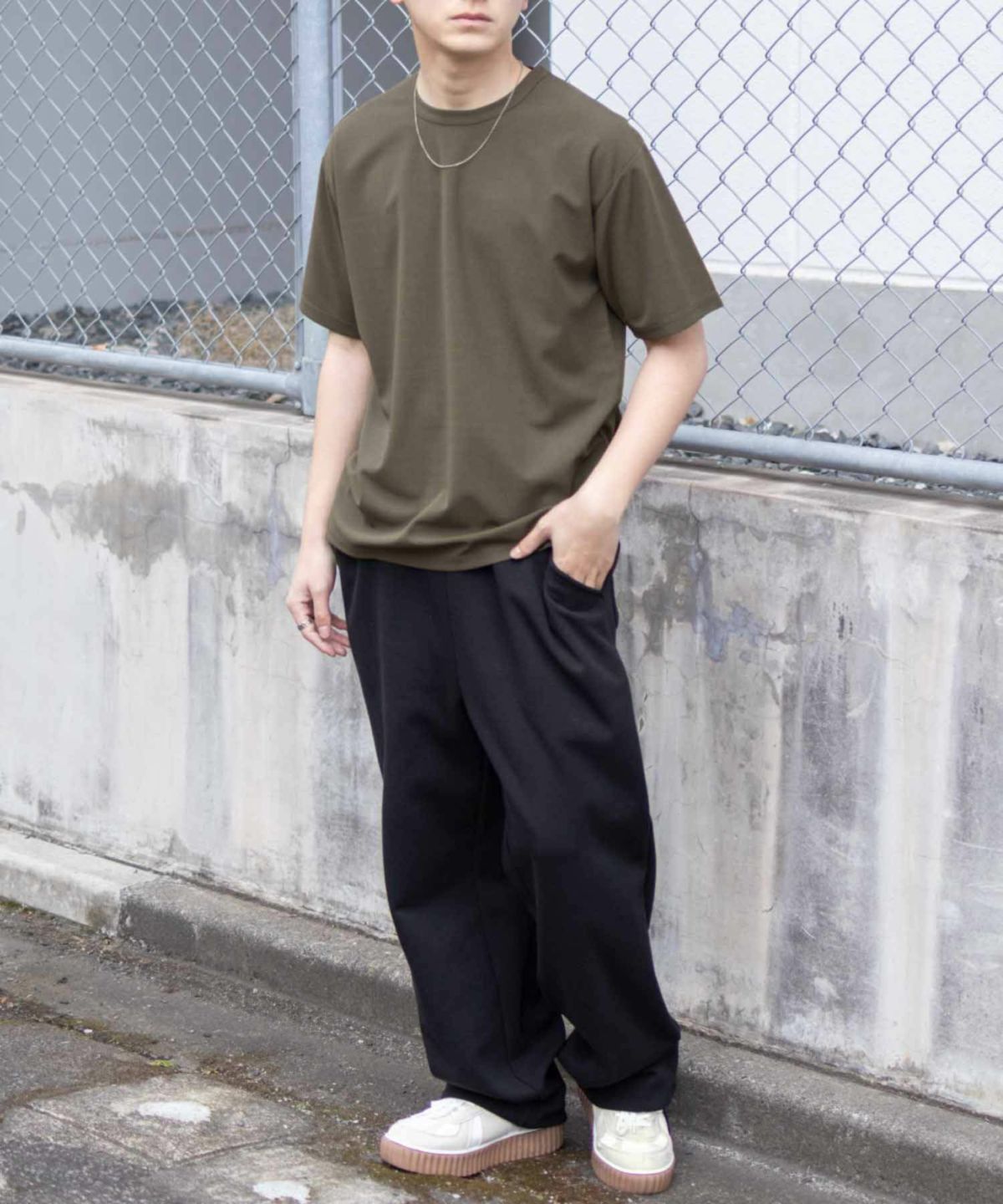 NAVY ジョーゼットクルーTシャツ メンズ