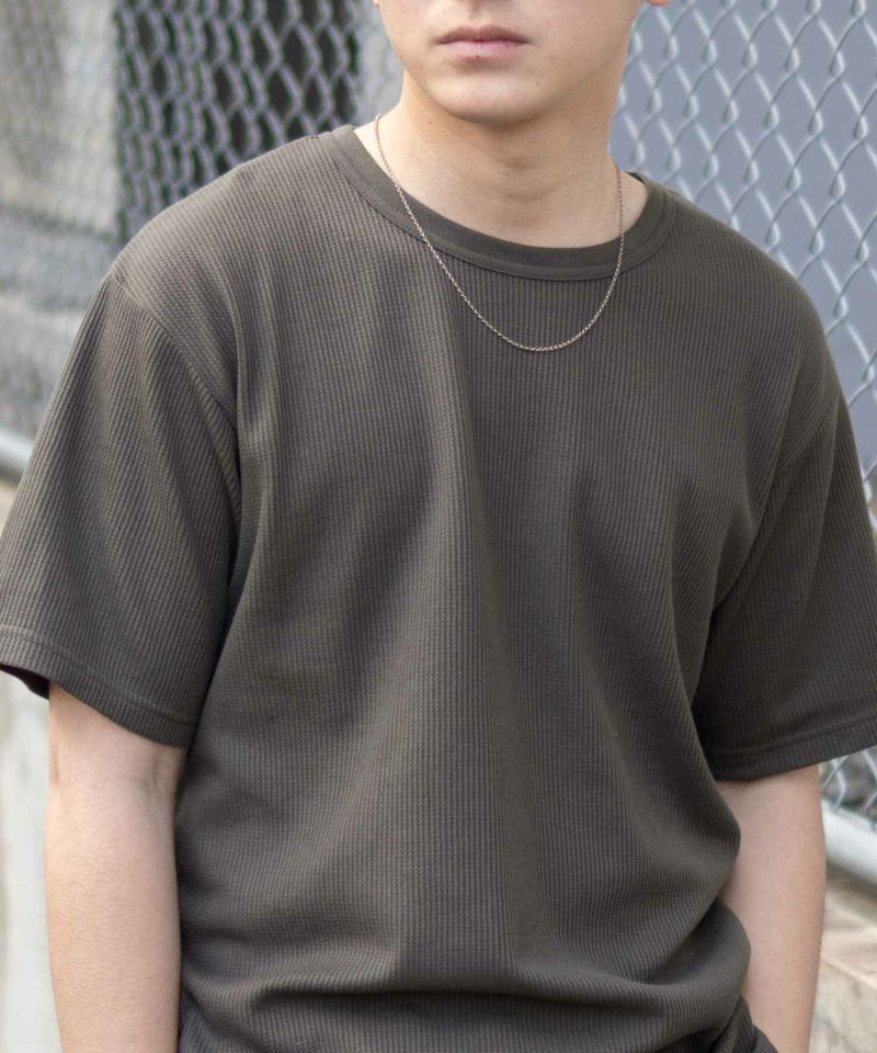 NAVY  ワッフルクルーTシャツ メンズ商品画像-4