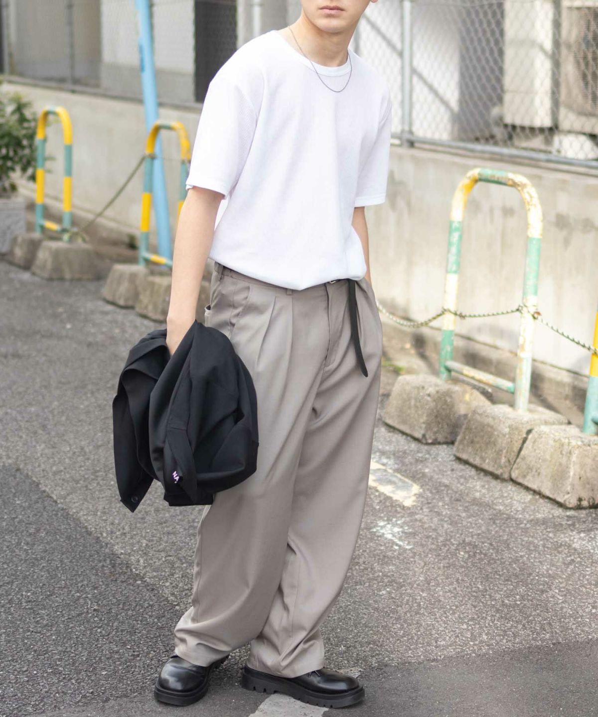 NAVY ワッフルクルーTシャツ メンズ