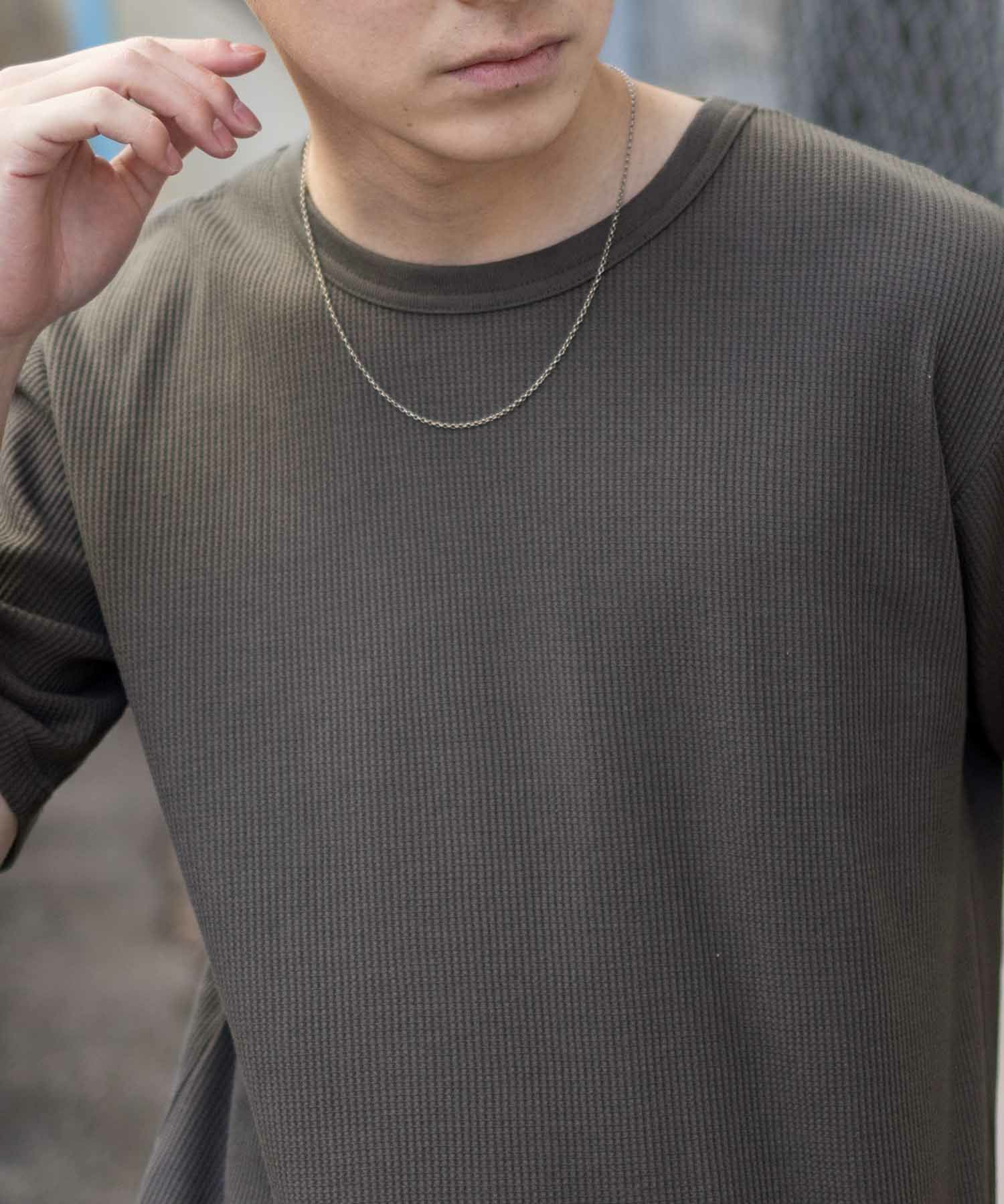 NAVY ワッフルクルーTシャツ メンズ商品画像-17