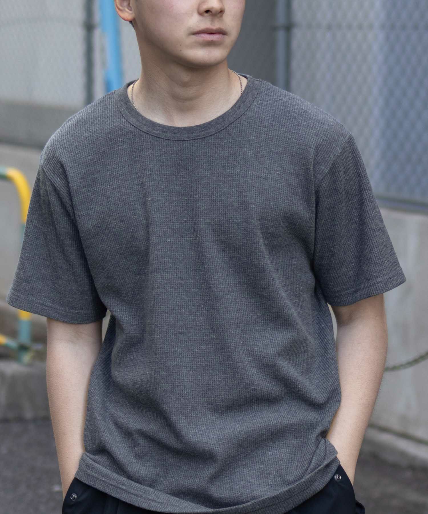 NAVY ワッフルクルーTシャツ メンズ商品画像-20