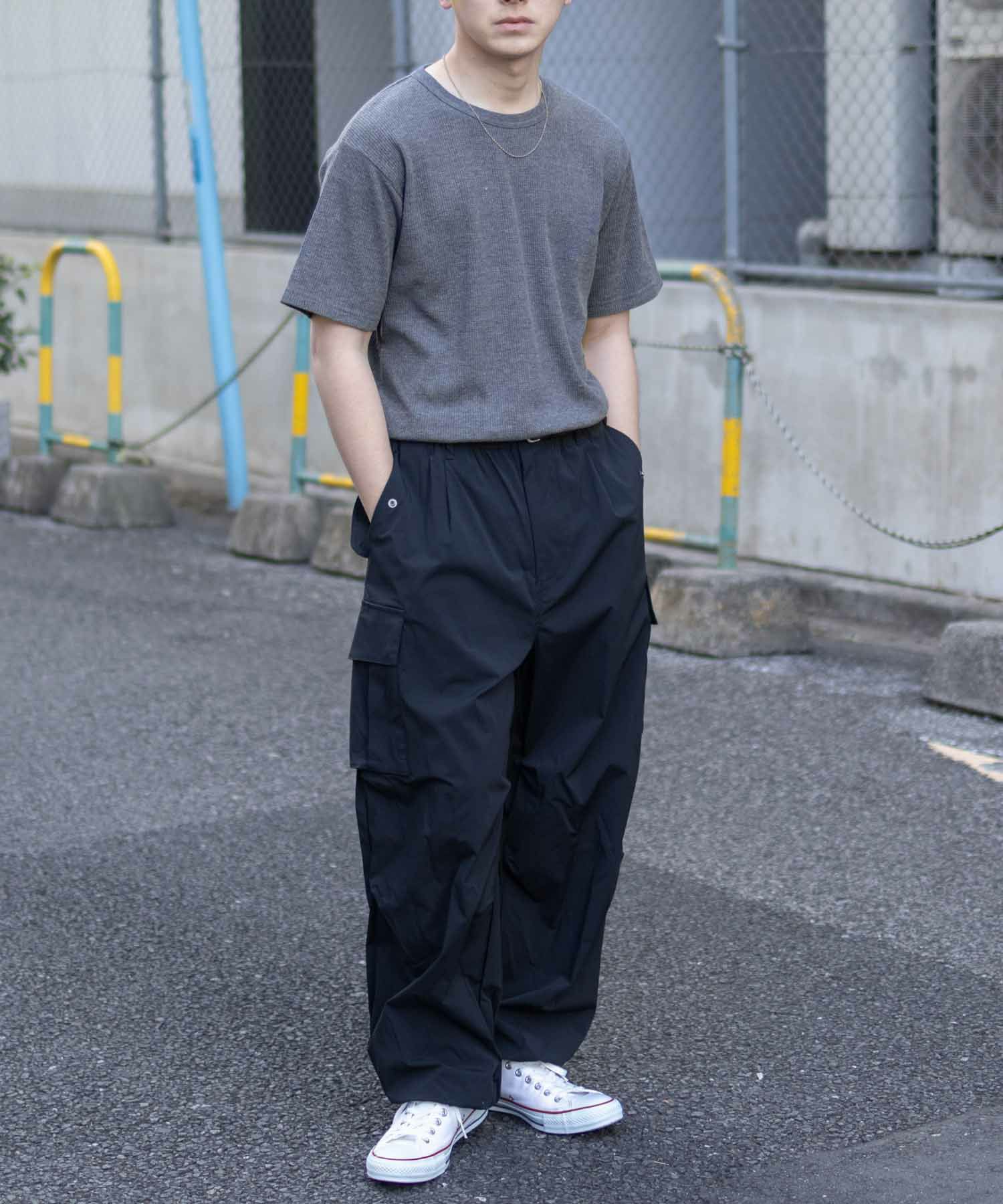 NAVY ワッフルクルーTシャツ メンズ